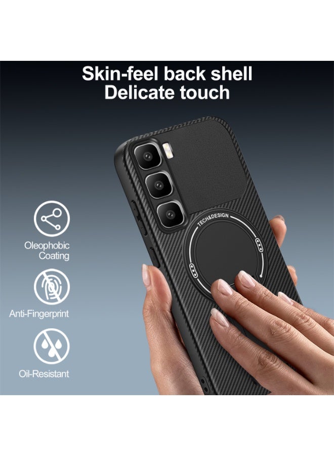 ثلاثة نمور لـ Infinix Hot 60 Pro + (Hot 60 Pro Plus) حالة ، هيكل مستقر ، شعور صديق للجلد ، شحن هاتف واقي لاسلكي مغناطيسي لـ Infinix Hot 60 Pro + (Hot 60 Pro Plus) ، أسود. - Image 2